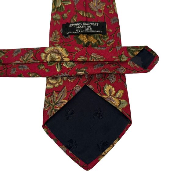 Brooks Brothers Men's Tie Floral Silk Necktie USA Designer Multi-Colored - Picture 5 of 11